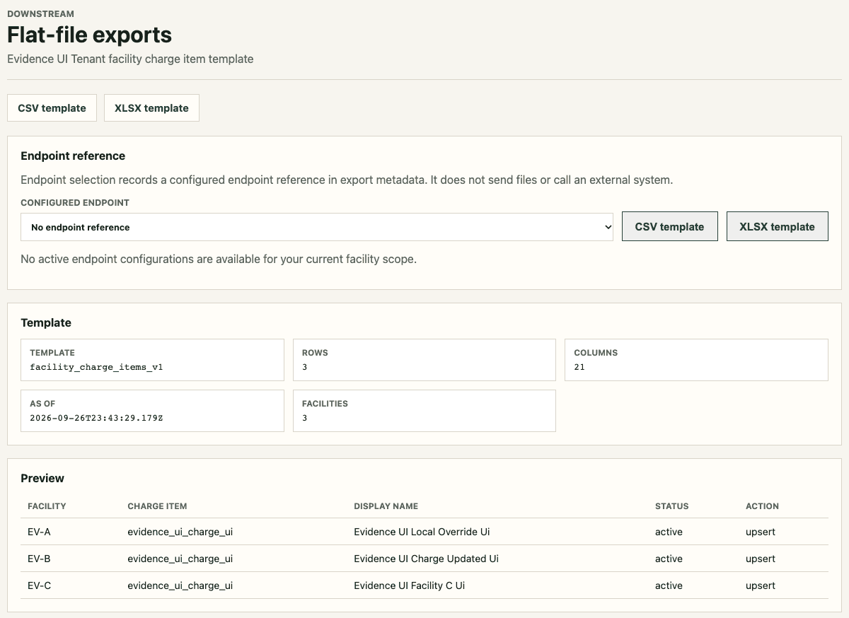 Downstream flat-file export